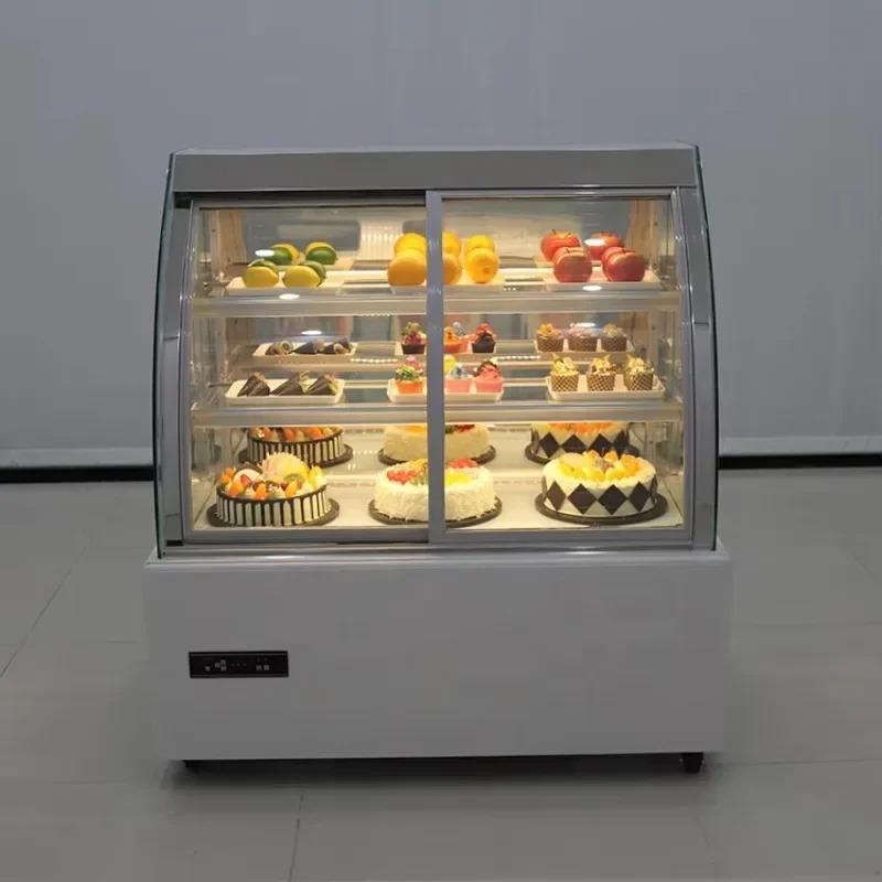 new design new product marble curved glass cake bread pastry display refrigerator chiller heater cabinet display fridge