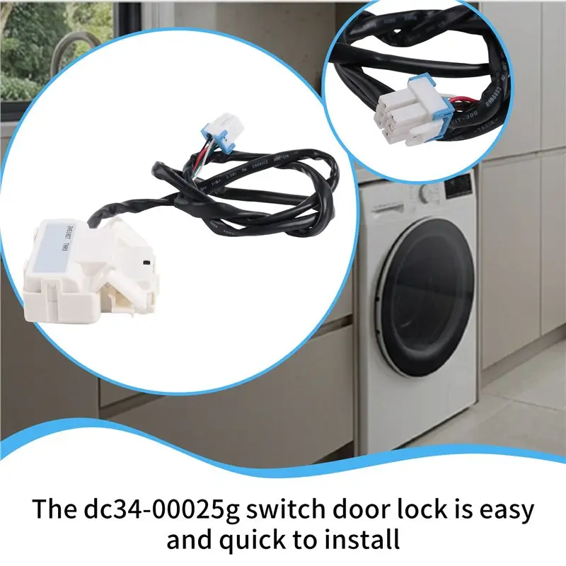 AA94-DC34-00025G Switch Door Lock AP6884125 PS12720530 EAP12720530 For WA50R5200AW/US WA50R5400AW/US Washer Door Lock