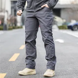 Men's Winter Softshell Fleece Tactical Pants Windproof Warm Waterproof Outdoor Hiking Climbing Sports Pants Work Army Trousers