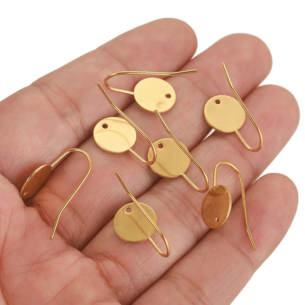 10pcs Stainless Steel French Hook Earring Hooks Clasp DIY Making Supplies Components Parts for Earring Accessories Blank Craft