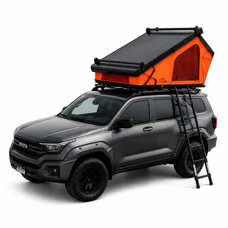 TOP MOUNT CB01 Four Season Automatic Rooftop Tent with Awning and LED Light Strip for Outdoor Camping