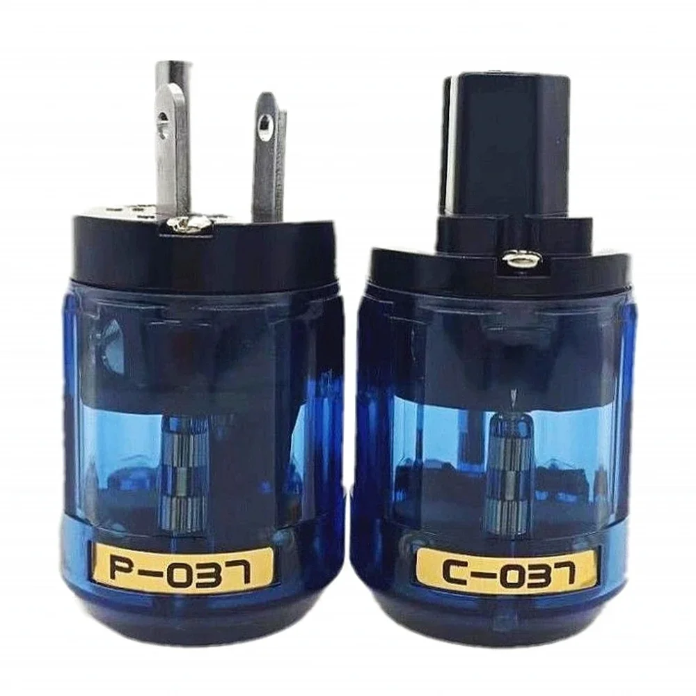Oyaide Hifi C-037 P-037 US Power Plug Rhodium Plated IEC Audio Connector Female-Male MATIHUR Audio Transparent HiFi