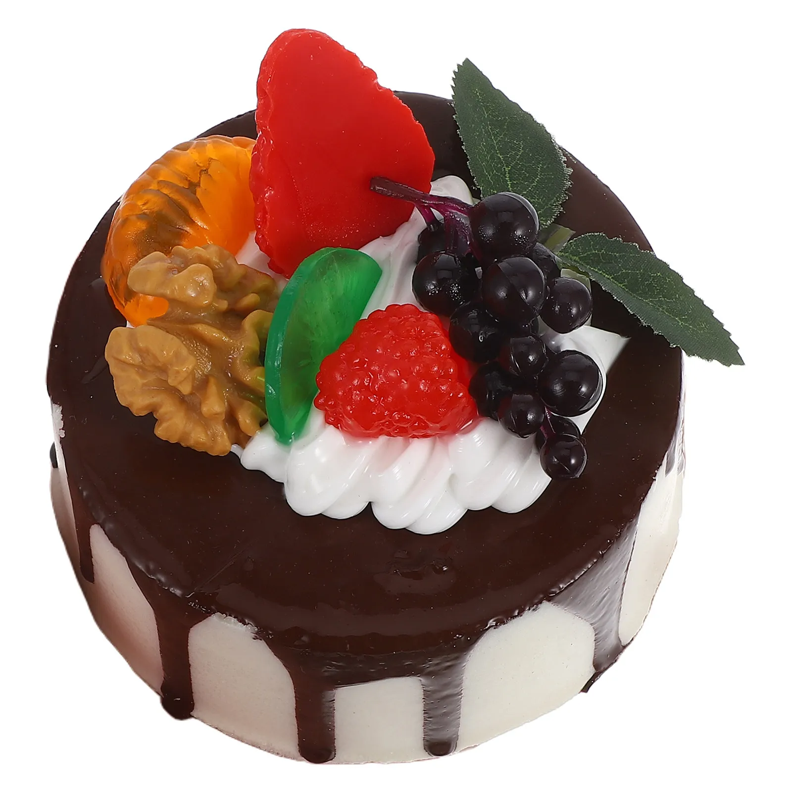 Gâteau d'anniversaire simulé, dessert artificiel réaliste, accessoire décoratif pour photographie, boulangerie, présentation à domicile, aliment factice pour table