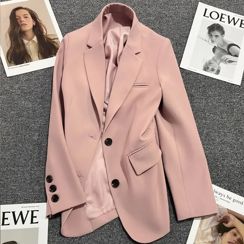 Luxury Black Blazer Women Long Sleeve Top Spring Autumn Coat Plus Size Office Women Korean Fashion Cheap Wholesale Slim Fit New