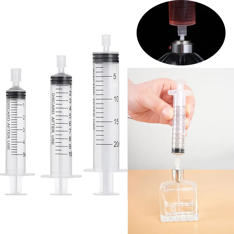 

10ml Perfume Dispenser Injection Pump Plastic Syringe Spray Liquid Bottling Perfume Nozzle Straight Draw Cosmetic Packaging Tool