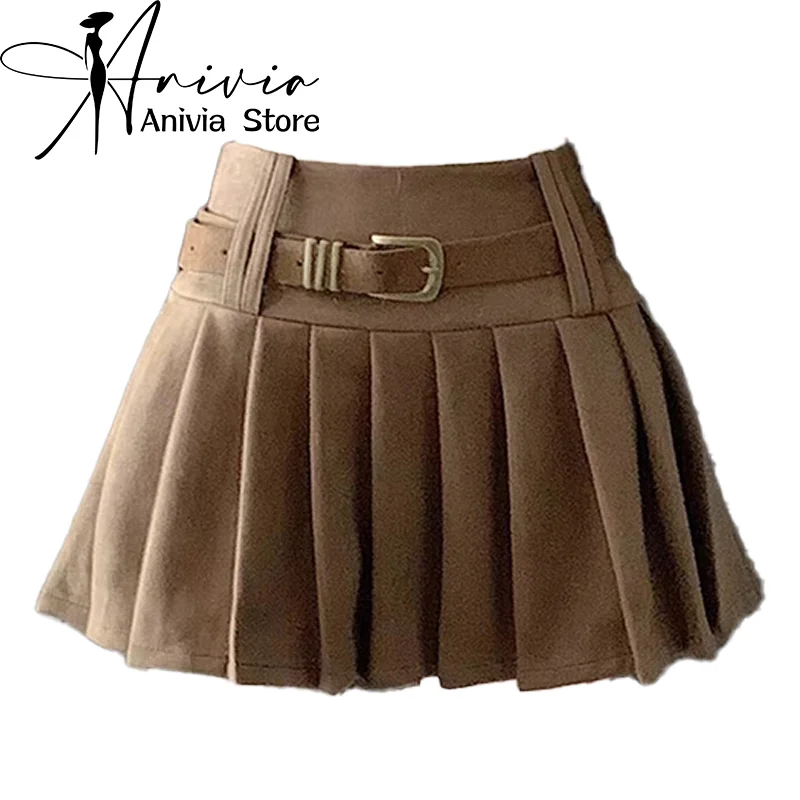 

Women's Casual Mini Skirt Y2K Harajuku Style High Street Aesthetic Cute 2000S Style Retro School Skirt Autumn Clothes 2025 New