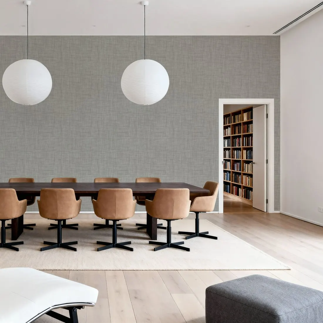 Custom Mottled Linen Effect Cloud Grey Celestial Wallpaper Made to Measure Wall Mural