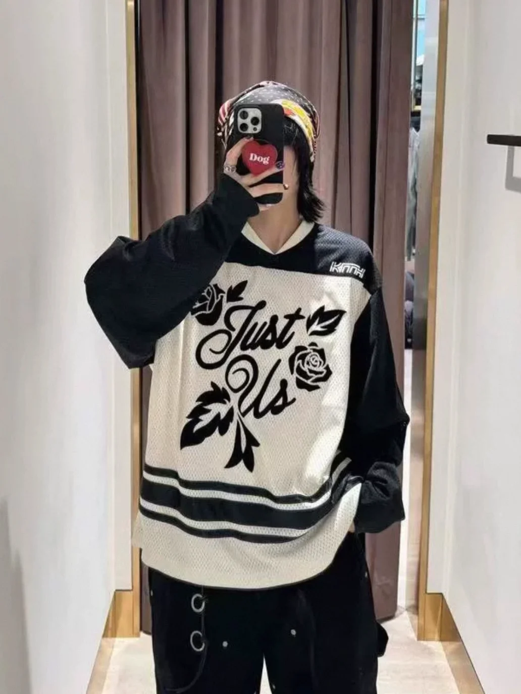 

Rose Floing Print Me Breathable Qui Dry Long Sve ex Retro Patchwork Sports T-irt Casual Sle Polyester Fiber