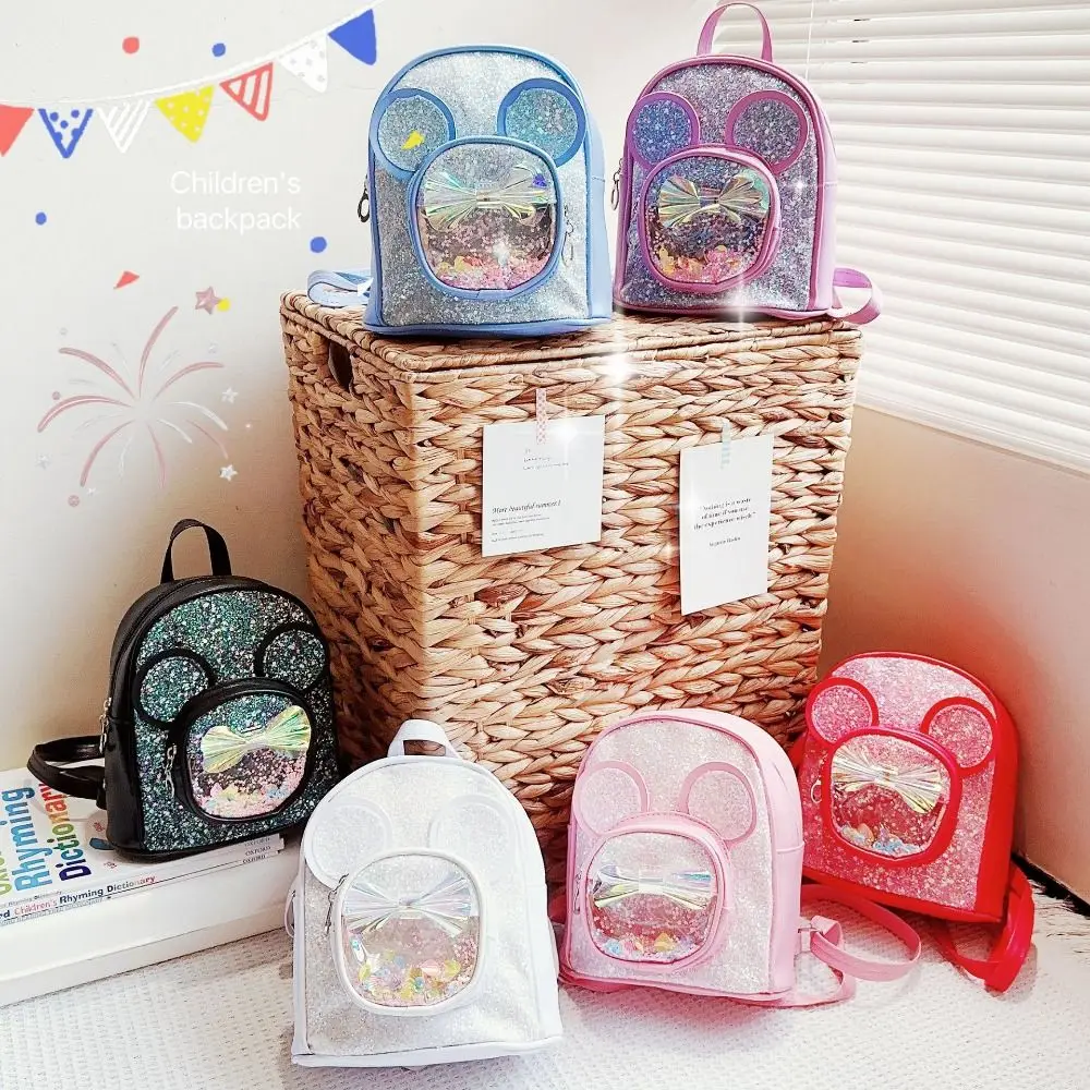 

Wear-resistant Colorful Sequins Schoolbag Cute Eco-friendly Princess Backpacks Big Ear Cartoon Children Schoolbag Kindergarten