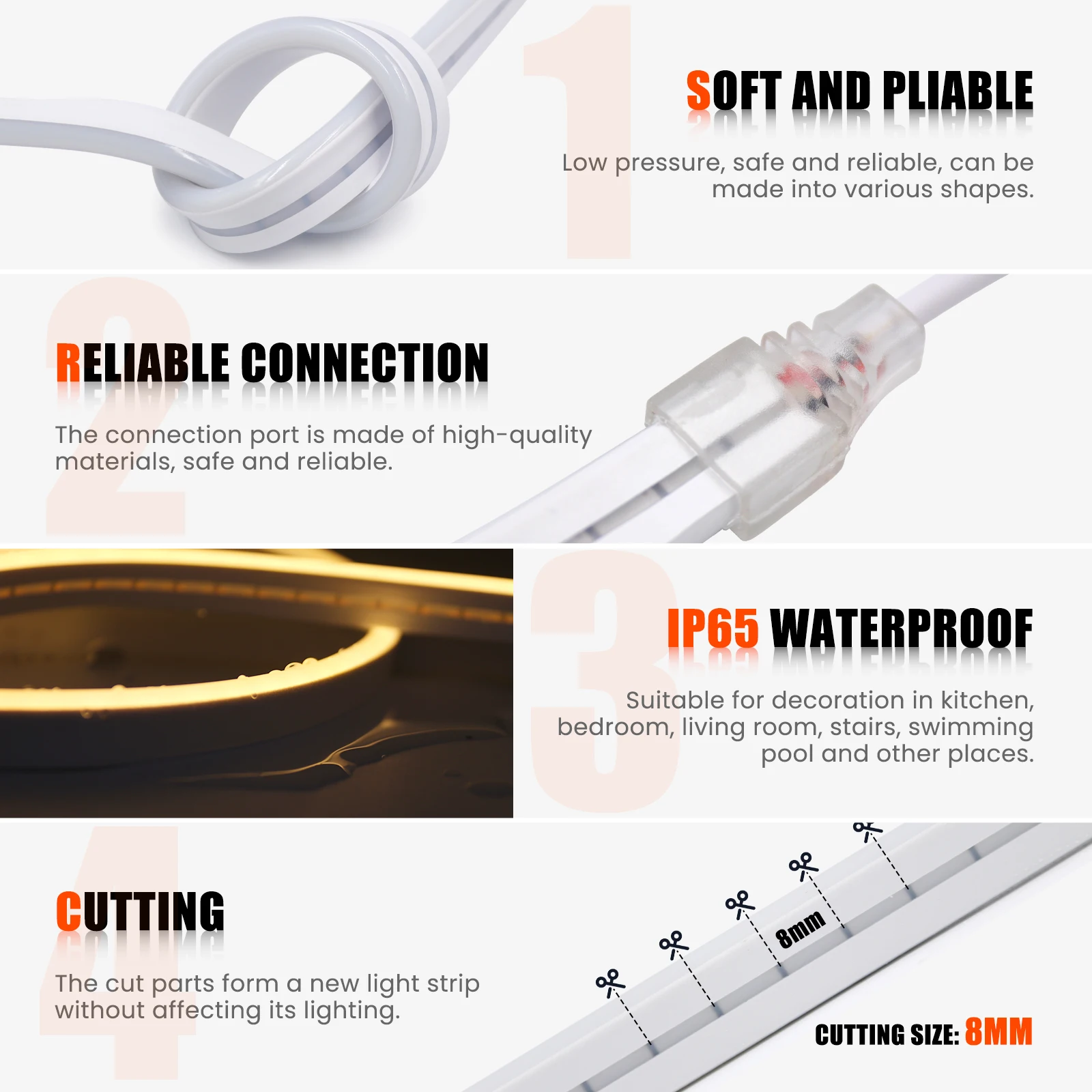 DC 5V USB neonowy pasek 2835 120Leds/M wodoodporna dekoracja do domu DIY Neon IP67 wodoodporna elastyczna taśma oświetleniowa LED linowa Ribbion