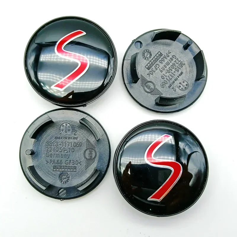 4pcs 54mm ABS S Logo Wheel Center Hub Caps Emblem Badge Rims Sticker For Mini Cooper S R53 R56 F56 Car Styling Accessories