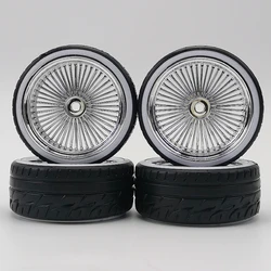 4pcs 3/6mm Offset 1/10 Scale Plastic Wheel Rim with Hard Plastic Tire Tyre with Soft Insert RC Car Drift On road Touring Model