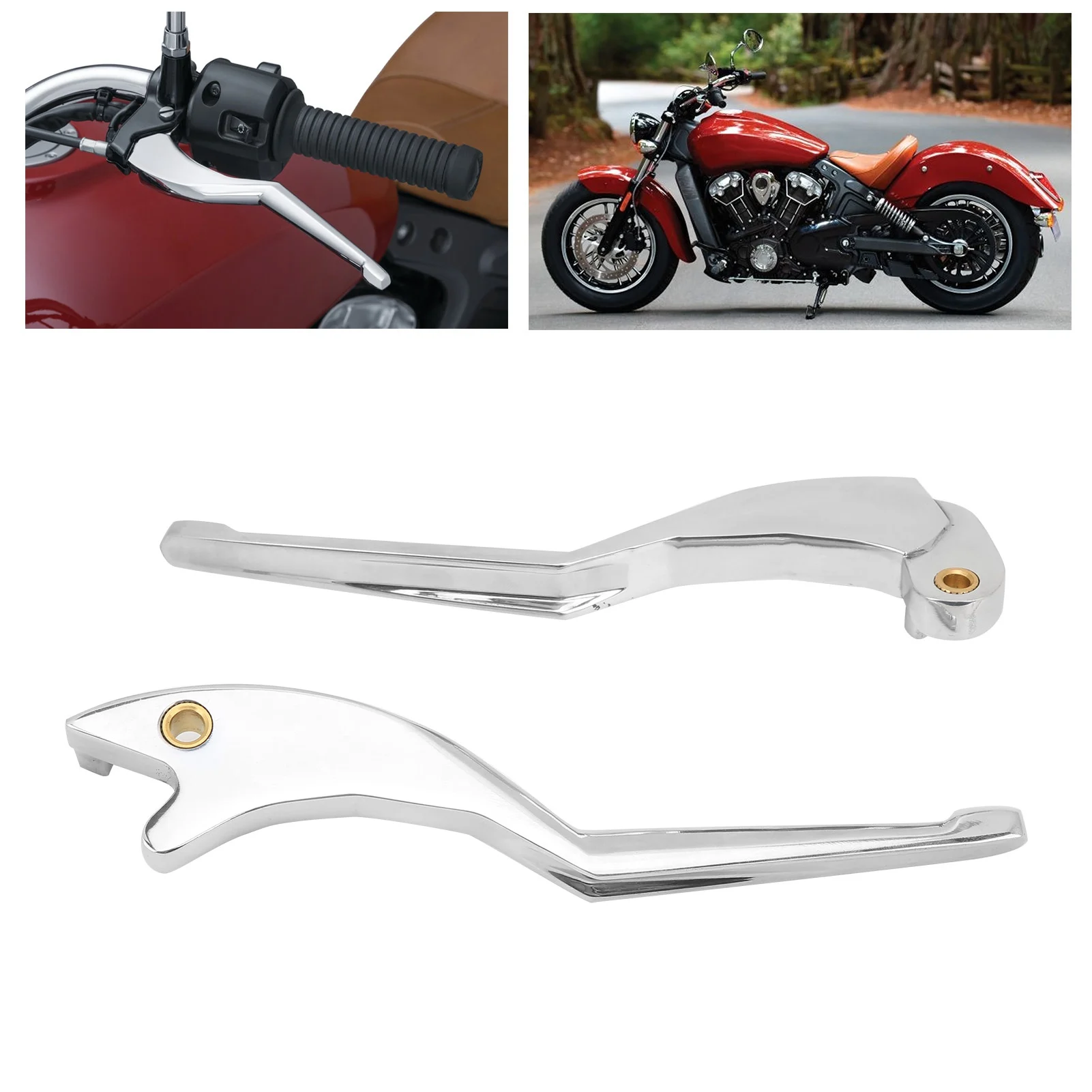 

1 пара алюминиевых тормозных ручек сцепления, комплект модификации мотоцикла, замена для Indian Scout 2015-2016, гальванический хром
