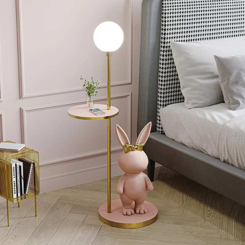 Floor Lamp Nordic Modern Fashion Coffee Table Chirdren Lights E27 Boy and Girl Room Bedroom LED Rabbit Floor Lamp Fixture Led