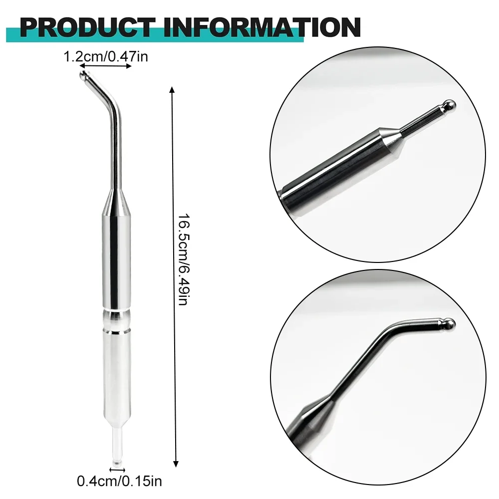 1PCS Facial Reflexology Massage Tool Stainless Steel Manual Acupuncture Pen,Stainless Steel Loaded Ear and Body Point Probe Pen