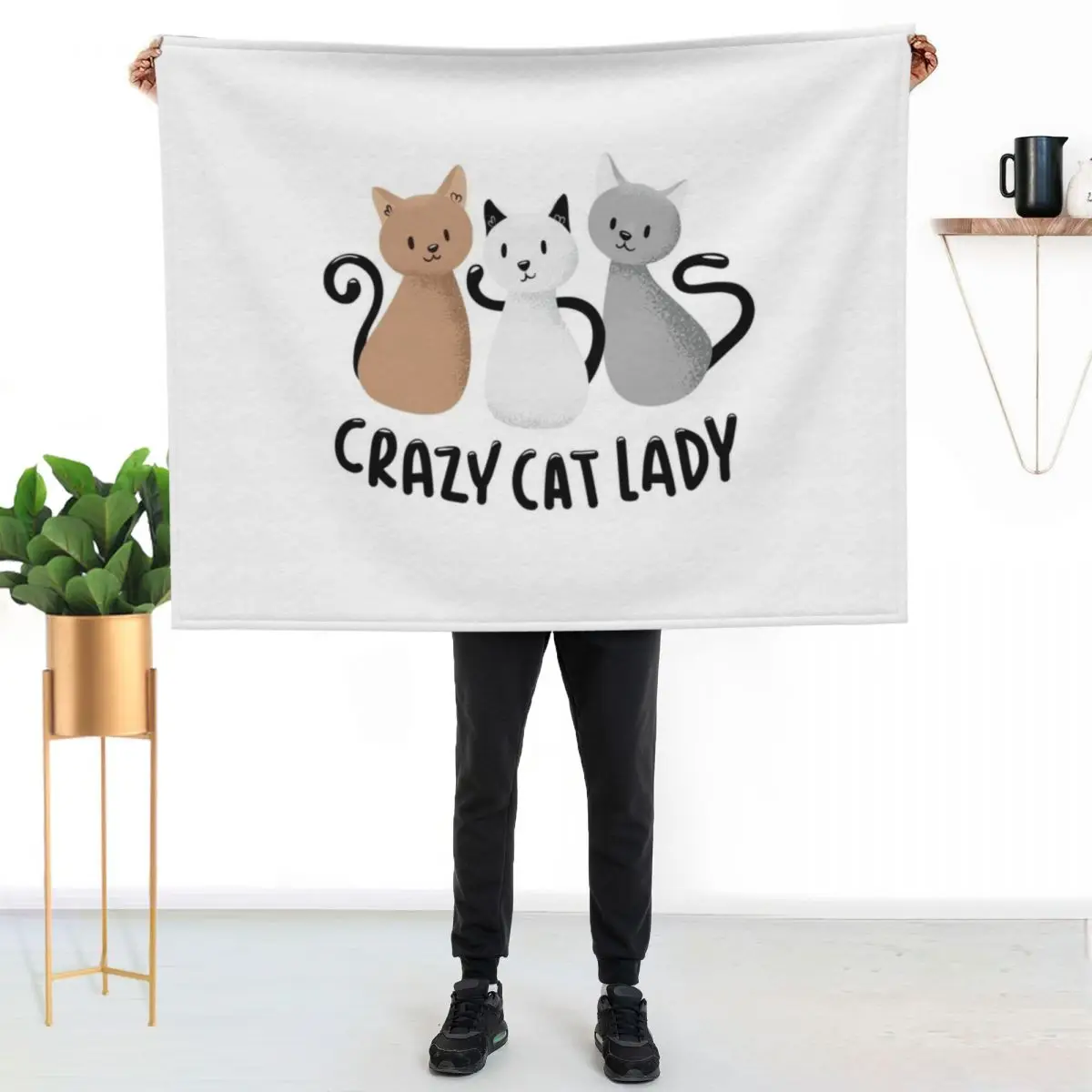 Crazy Cats Lady Throw Blanket Luxury Thicken For Sofa Thin Blankets For Sofas warm for winter Blankets