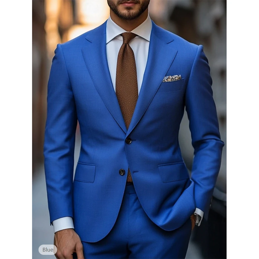 

2025 Latest Men's Suit Blazer Pants Designs Slim Fit Groom Tuexdos For Wedding Casual Male Suits Tailor Made Trajes De Hombre