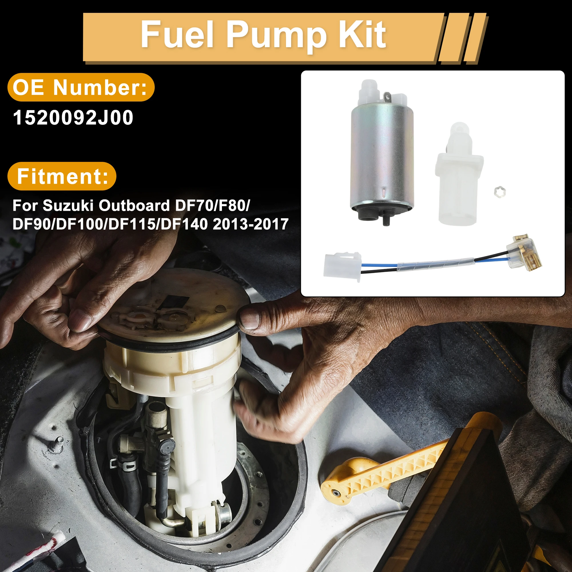 

Топливный насос UXCELL для подвесного двигателя Suzuki DF70/F80/DF90, металлический комплект заменяет No 1520092J00