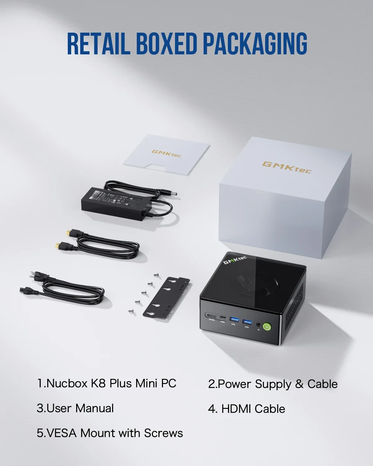 GMKtec K8 Plus Mini PC AMD R7-8845HS NUCBOX Janela 11 Pro AMD Radeon ™   780M Oculink*1 (PCIE GEN4*4)) DDR5 5600MHz
