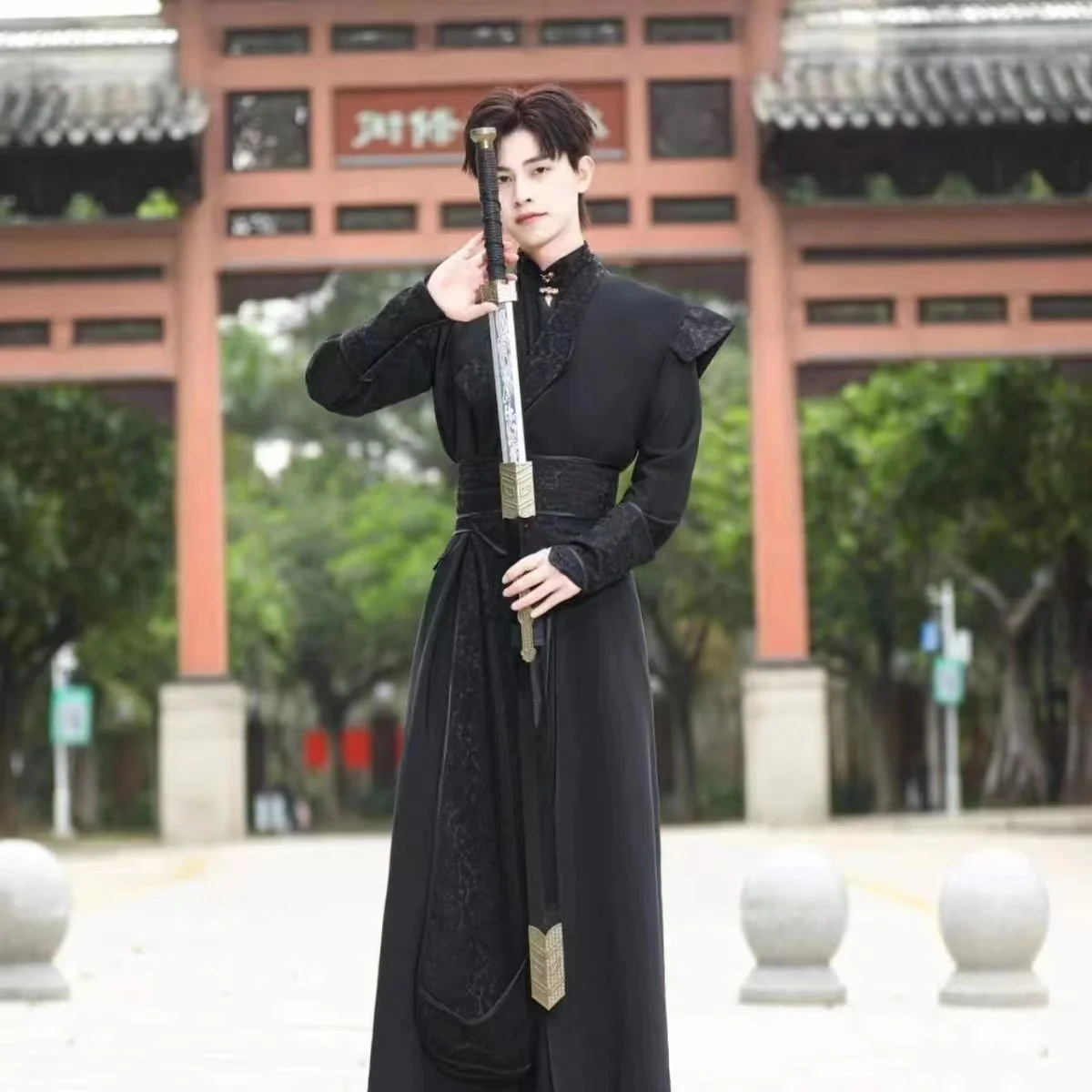 Black Power Cosplay Cotsume Anime Moran Heixuan Zhouhui Clothing Dress Niche Boys Dark Swordsman Young Hero Show Clothes COS