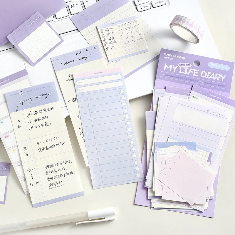 45pcs/lot Memo Pads Material Paper My Life Diary Junk Journal Scrapbooking Retro Background Decoration