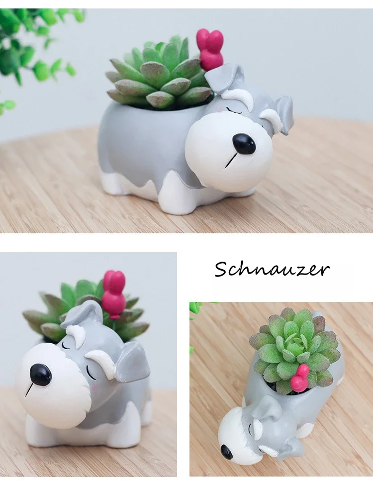 Śliczny szczeniak Corgi donica do sukulentów, garnek na parapet do Mini Bonsai dekoracja domu prezent biurowy na dla miłośników psów