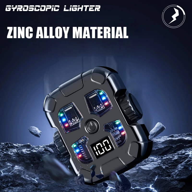 Windproof Double Arc Lighter Lighting Dazzle Color Light Power Display Ignition Counting