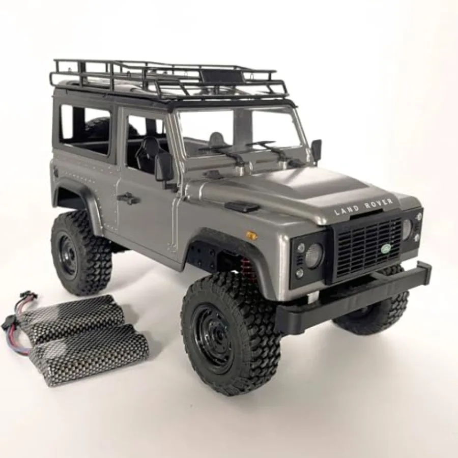 RC Rock Crawler for off-road terrain, ABS plastic body, black with orange accents, upgraded 280 motor and proportional throttle