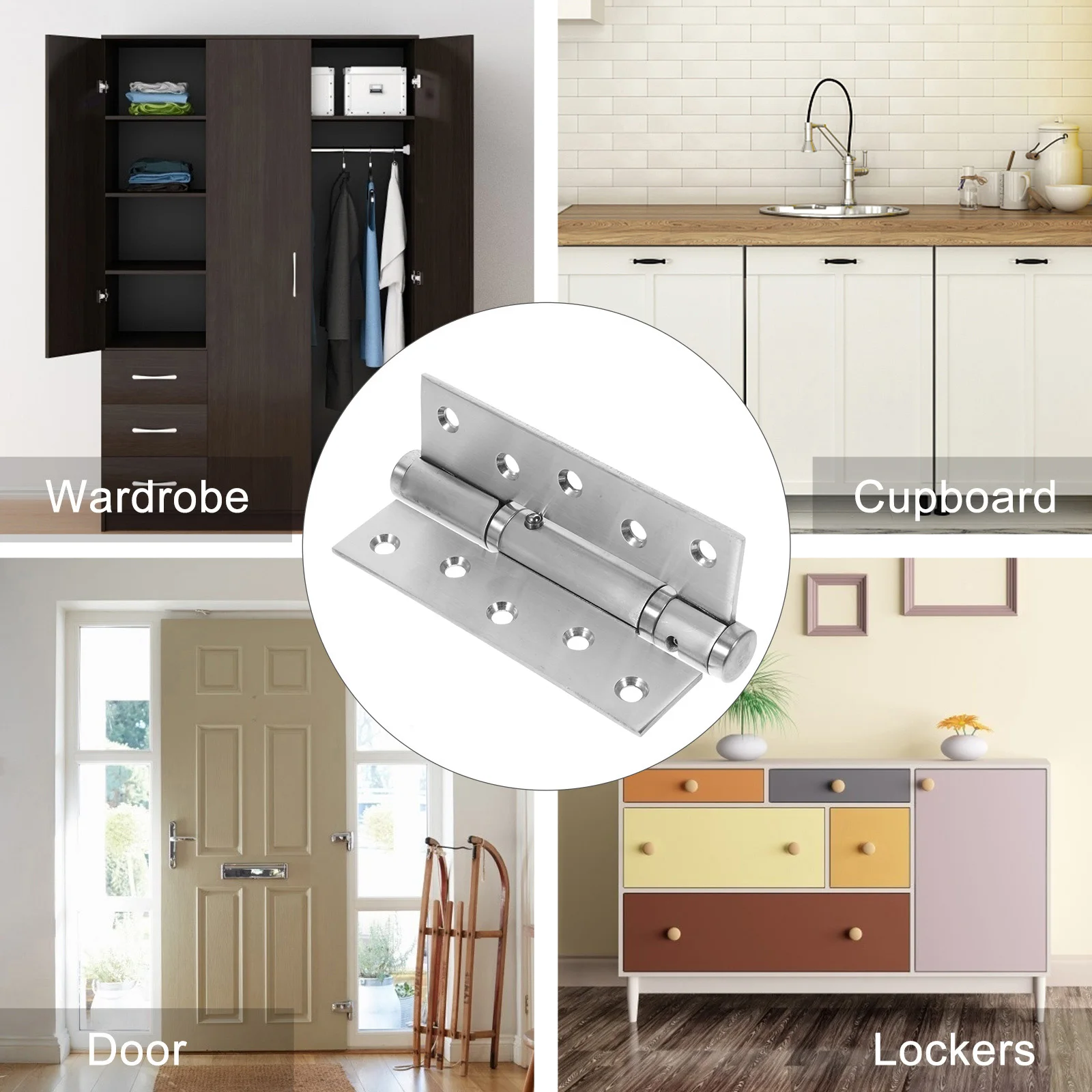 

Automatic Self Closing Door Hinge Spring Loaded Stainless Steel Wall Mounted Compact Durable Smooth Silent for Apartment
