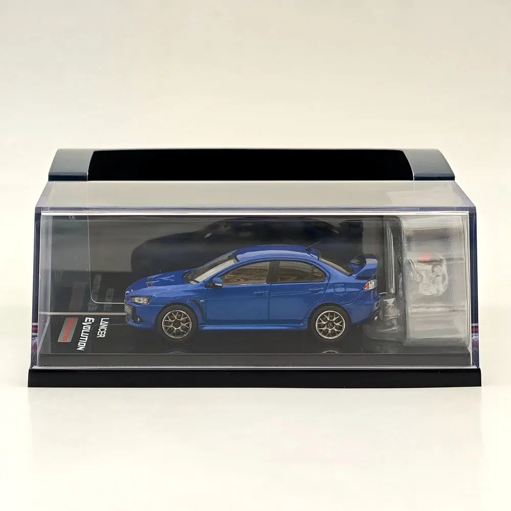 Hobby Japan-Lancer Evolution X Final Edition avec affichage du moteur, modèle de pluie, Blue Mica, collection de voitures moulées sous pression, HJ642053ABL, 1/64