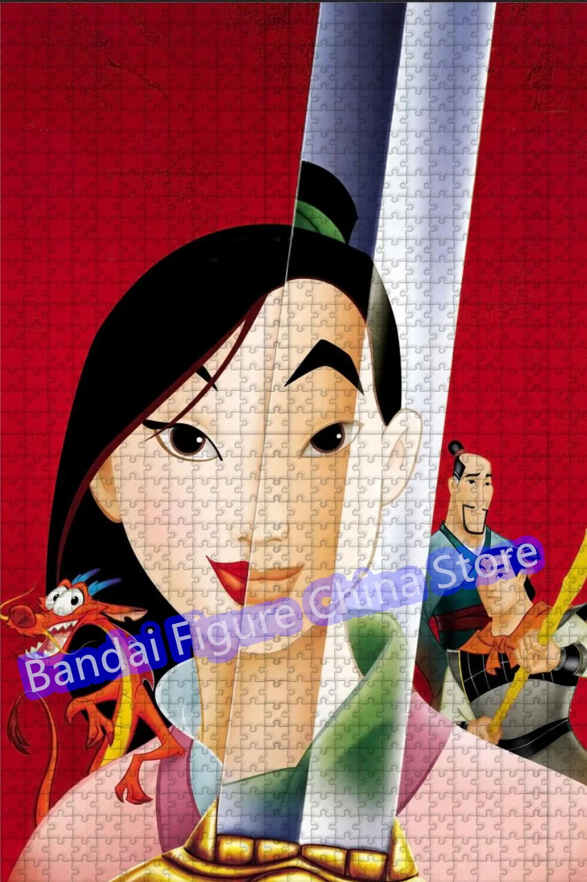 Disney Prinzessin Mulan Puzzle 300/500/1000 Stück chinesischen Helden Cartoon Druck Puzzle Familien spiel Lernspiel zeug Geschenke