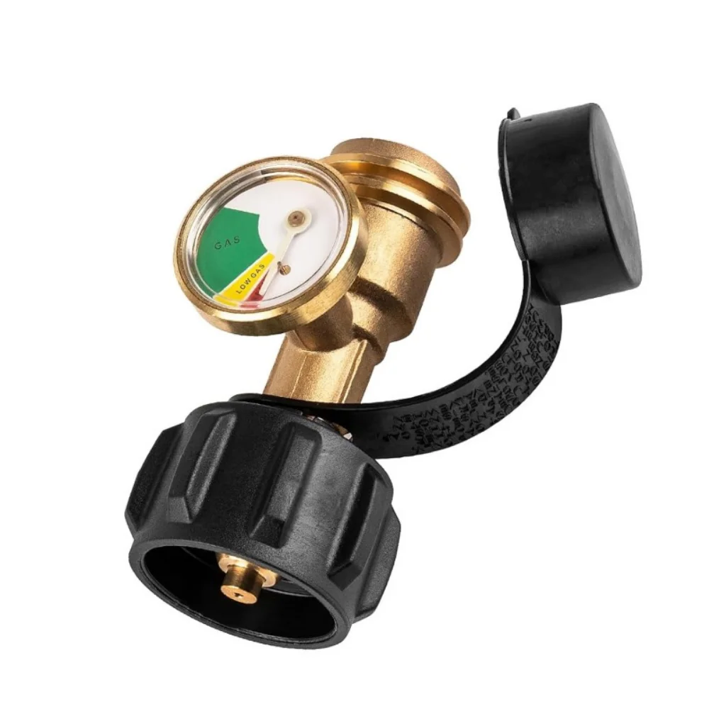 

Adjustable Propane Tank Connector Leak-proof Dustproof QCC1 Propane Refill Adapter with Valve Gauge Brass