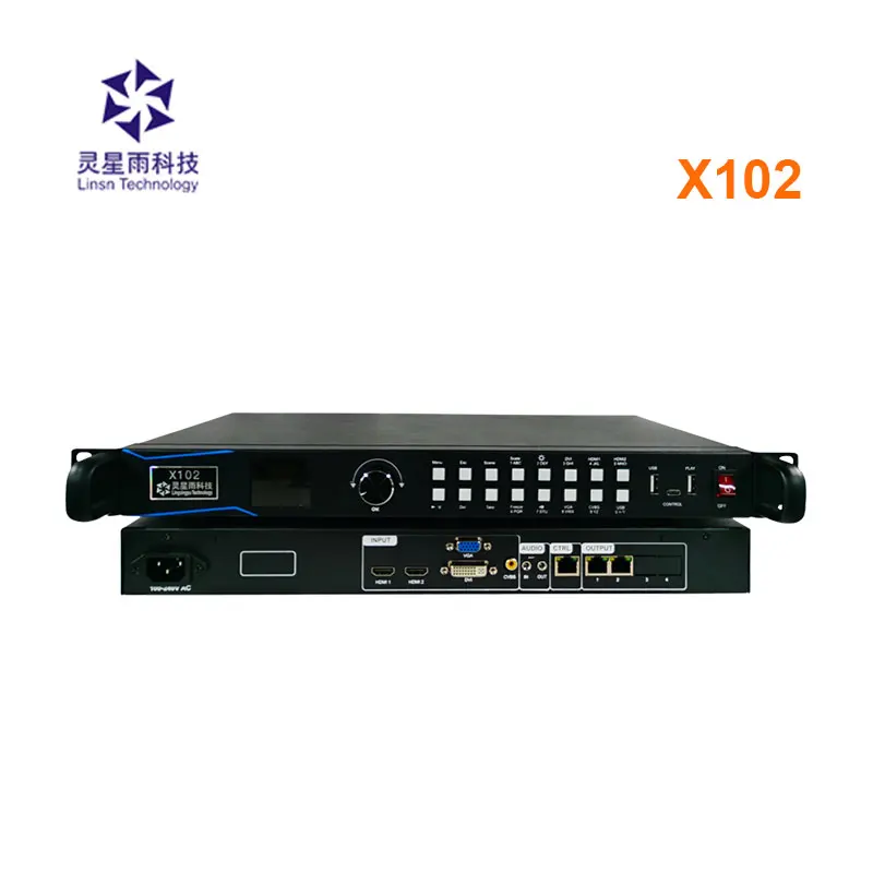 LINSN X102 Video processor HD DVI VGA CV input  AC voltage Like X100  all in one LED display controller with Linsn sending card