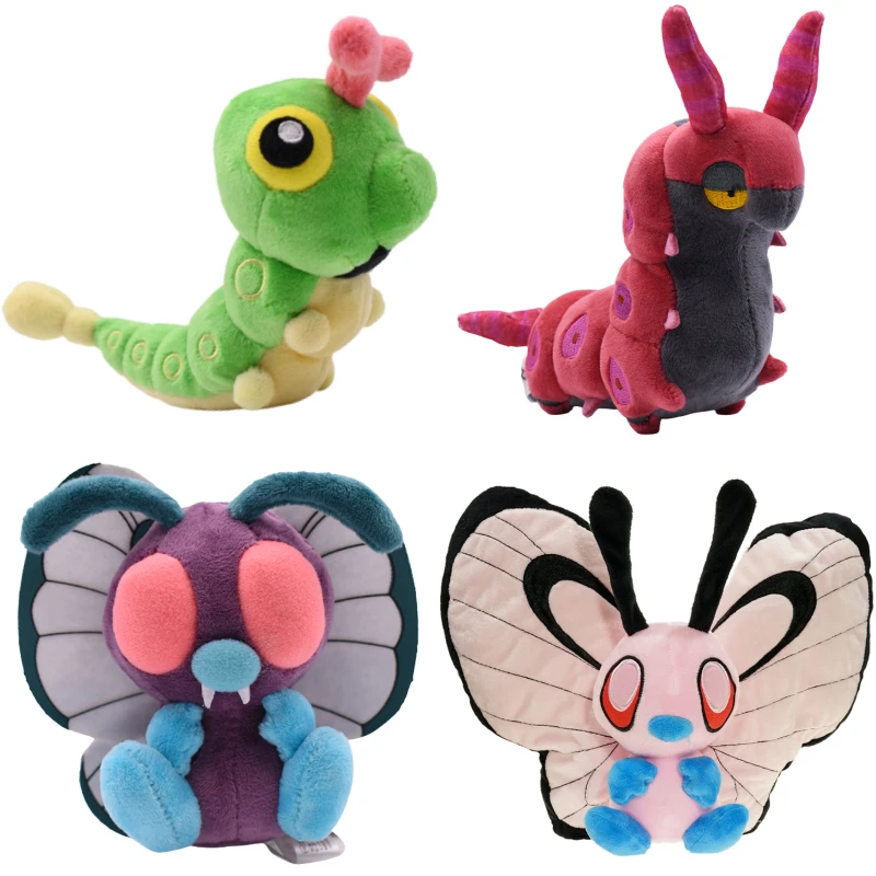 Pokemon Butterfree Caterpie Scolipede Weedle Soft Plush Toys Kawaii Anime Cartoon Stuffed Animals Peluche Dolls Birthday Gifts