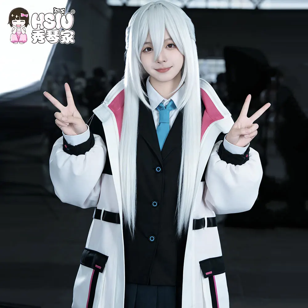 Disfraz de Cosplay de Blue Archive Kei, Peluca HSIU, Conjunto Completo, Traje de Mujer, Chaqueta, Falda Corta, Cabello Sintético Resistente al Calor, Cosplay de Videojuegos