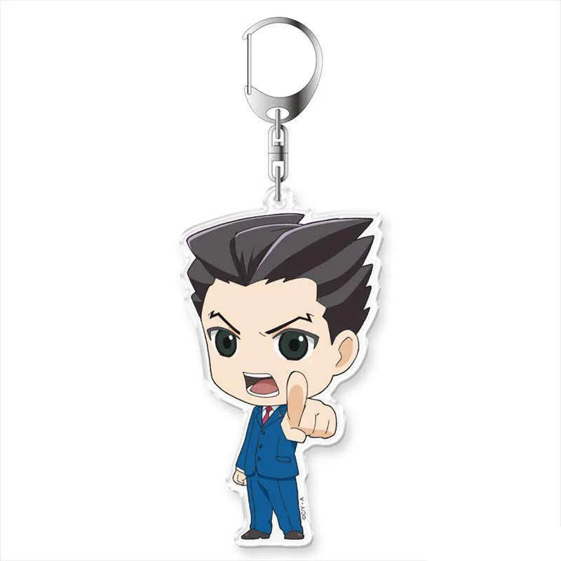 Anime The Great Ace Attorney Chronicles Figure Superstar HD Figurel Q Edition Acrylic  keychain Gift About 6cm