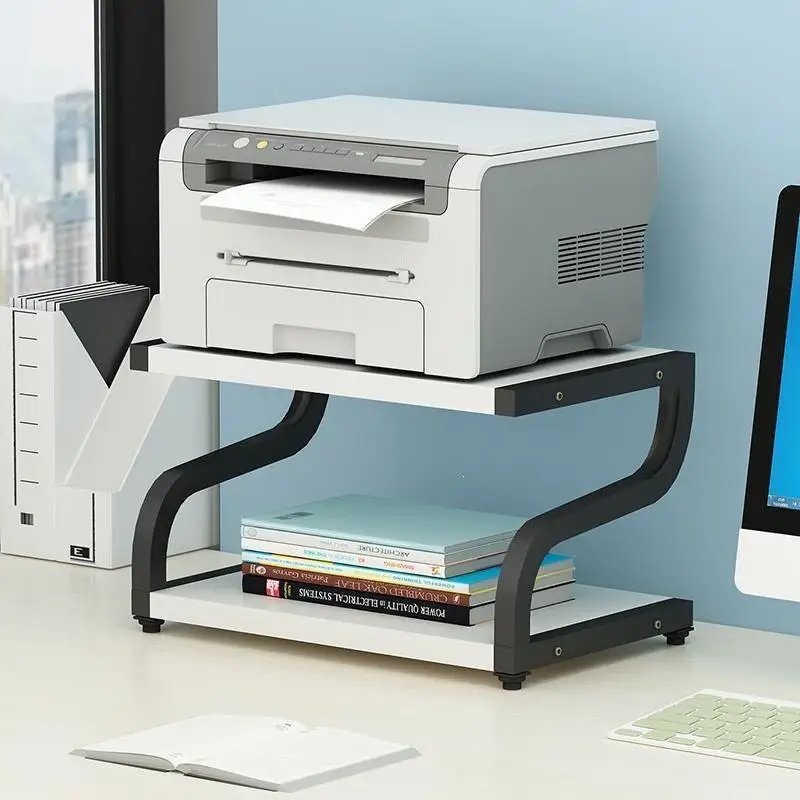 double-layered-company-printer-and-copier-stand-creative-multi-functional-desktop-organizer-storage-rack-desk-accessory