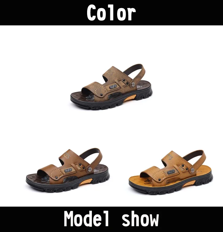 Modische Herren-Sandalen mit weicher Sohle für den Sommer, Outdoor-Doppelnutzung, bequem, strapazierfähig, atmungsaktiv, Strandschuhe-HW80193 – Detail 2