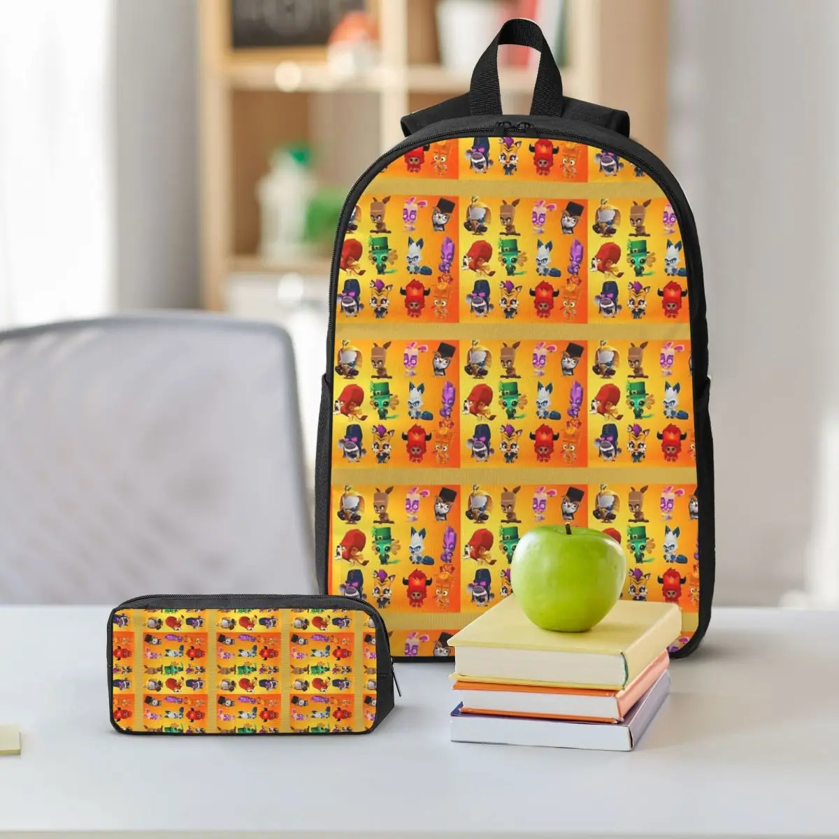 Plecak Zooba Battle Arena dla uczniów i uczennic, tornister, torba szkolna, torba na laptopa, torby na ramię, 3-częściowy izolowany lunch box, piórnik