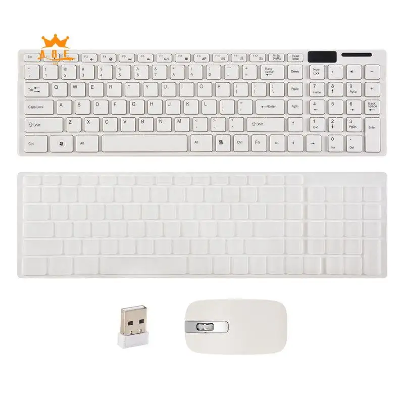 a08e-ワイヤレススリムホワイトキーボード-ワイヤレス光学式マウスセット（pcおよびラップトップ用）