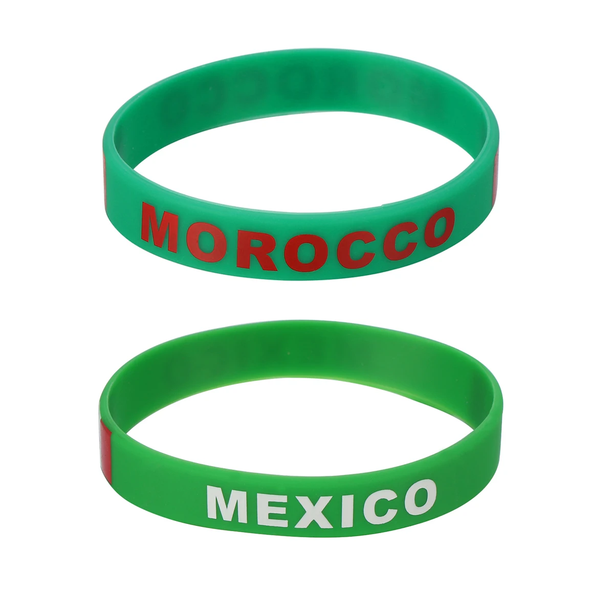 6 pçs esportes pulseira de silicone pulseiras de borracha de futebol bandeira pulseira decorativa