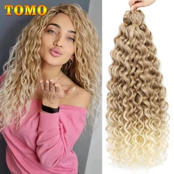 TOMO-Long Water ondulado sintético Crochet cabelo para mulheres, Ombre Hawaii Afro Curls, extensões de trança, Ocean Wave, 18 24