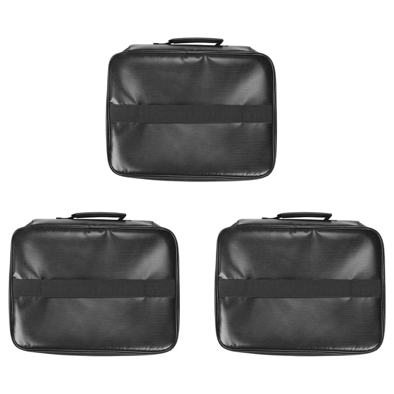 Promotion! 3X Organizer Bag Fireproof Document Bag With Lock Portable Filing Storage Box Holder For Document File Passport