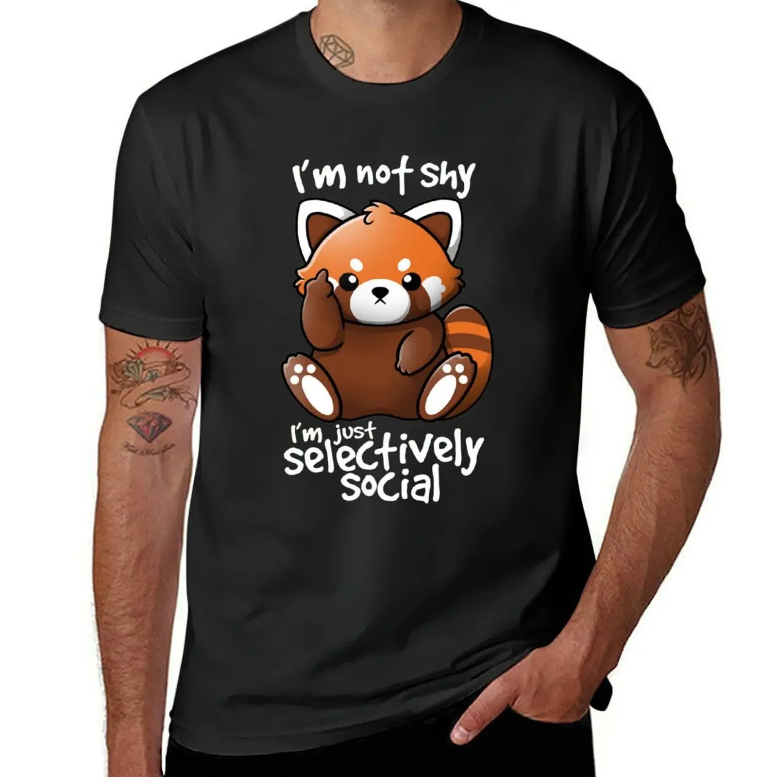 asocial bear T-Shirt shirts graphic korean fashion graphic tee shirt black t shirts for men