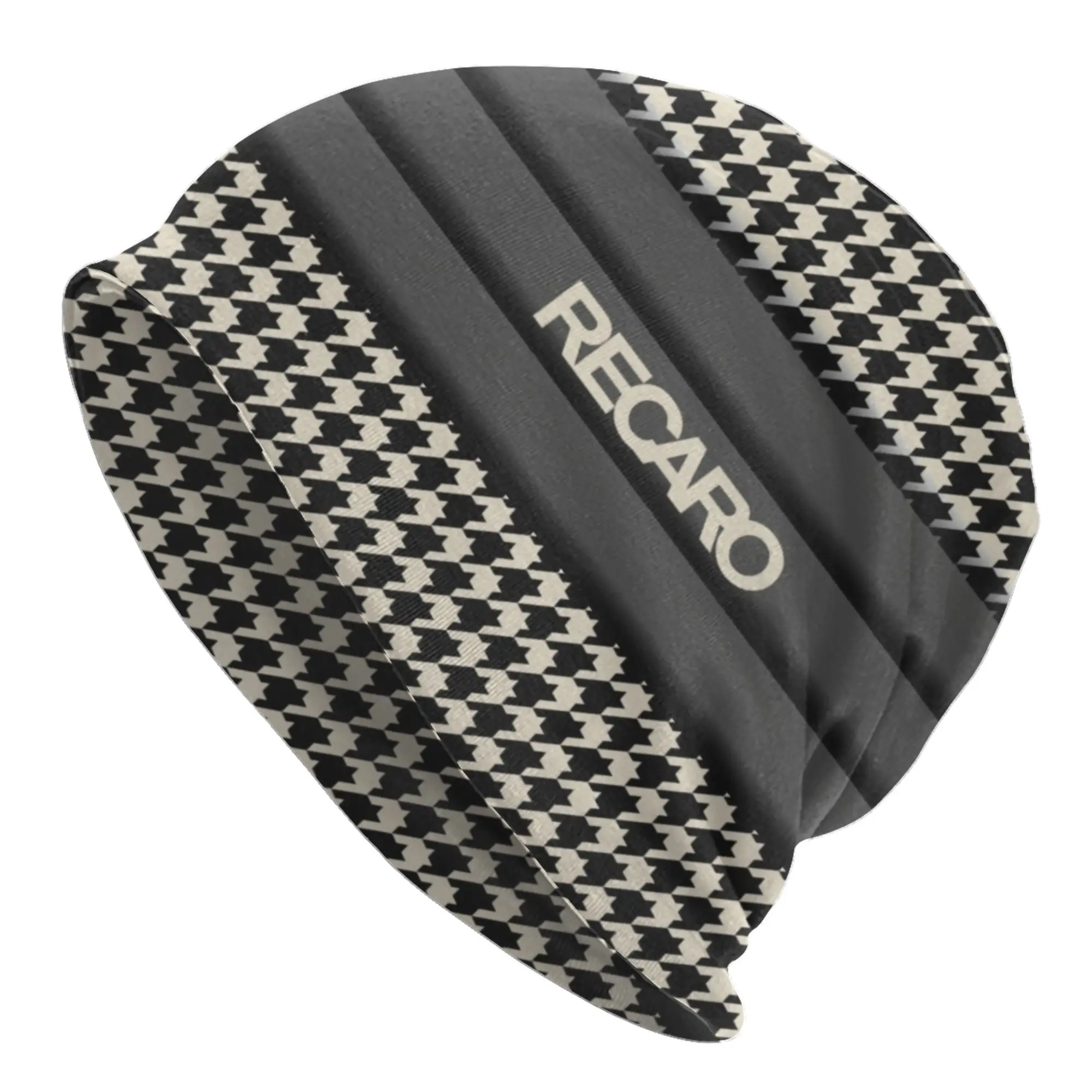 Seat Houndstooth Upholstery Pattern Recaros Beanie Cap Winter Warm Bonnet Femme Knitting Hat Skullies Beanies Caps For Men Women