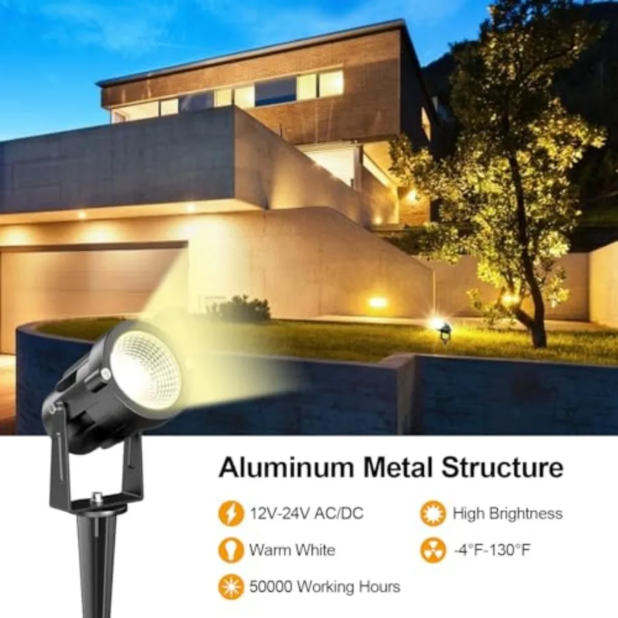 15W Low Voltage Landscape Lights 12 Pack LED Landscape Lighting Outdoor 12V Warm White LED Landscape Light Waterproof Garden Pa 2