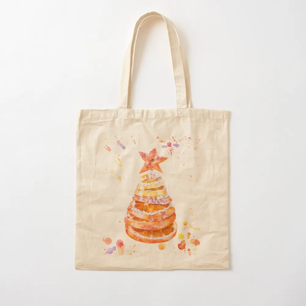 Watercolor Christmas tree made of oranges and lemons Tote Bag