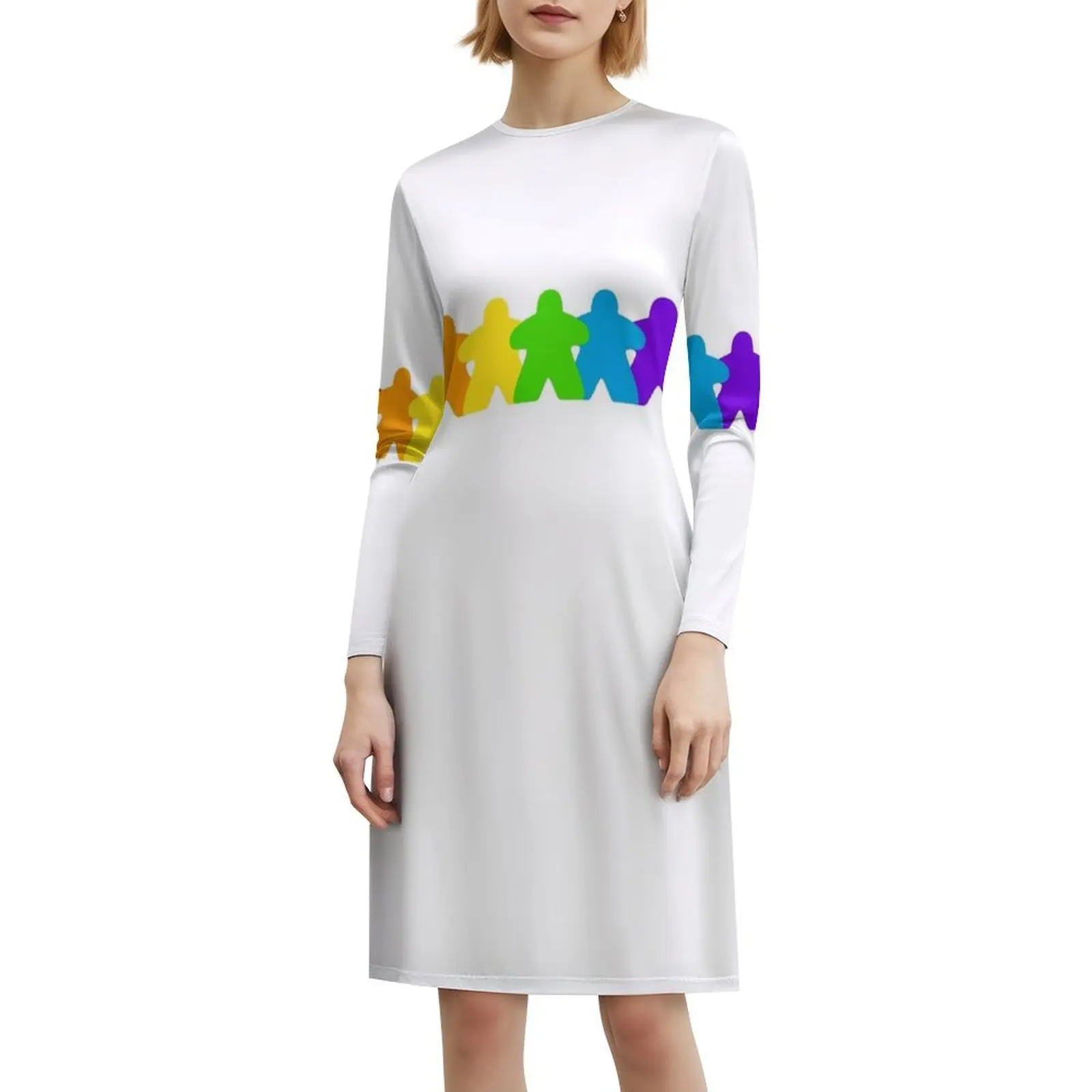 جميع الألوان من فستان Meples-Gaymer Pride بألوان قوس قزح مزين بالزهور للنساء فستان كاجوال للربيع والصيف للحفلات بألوان قوس قزح