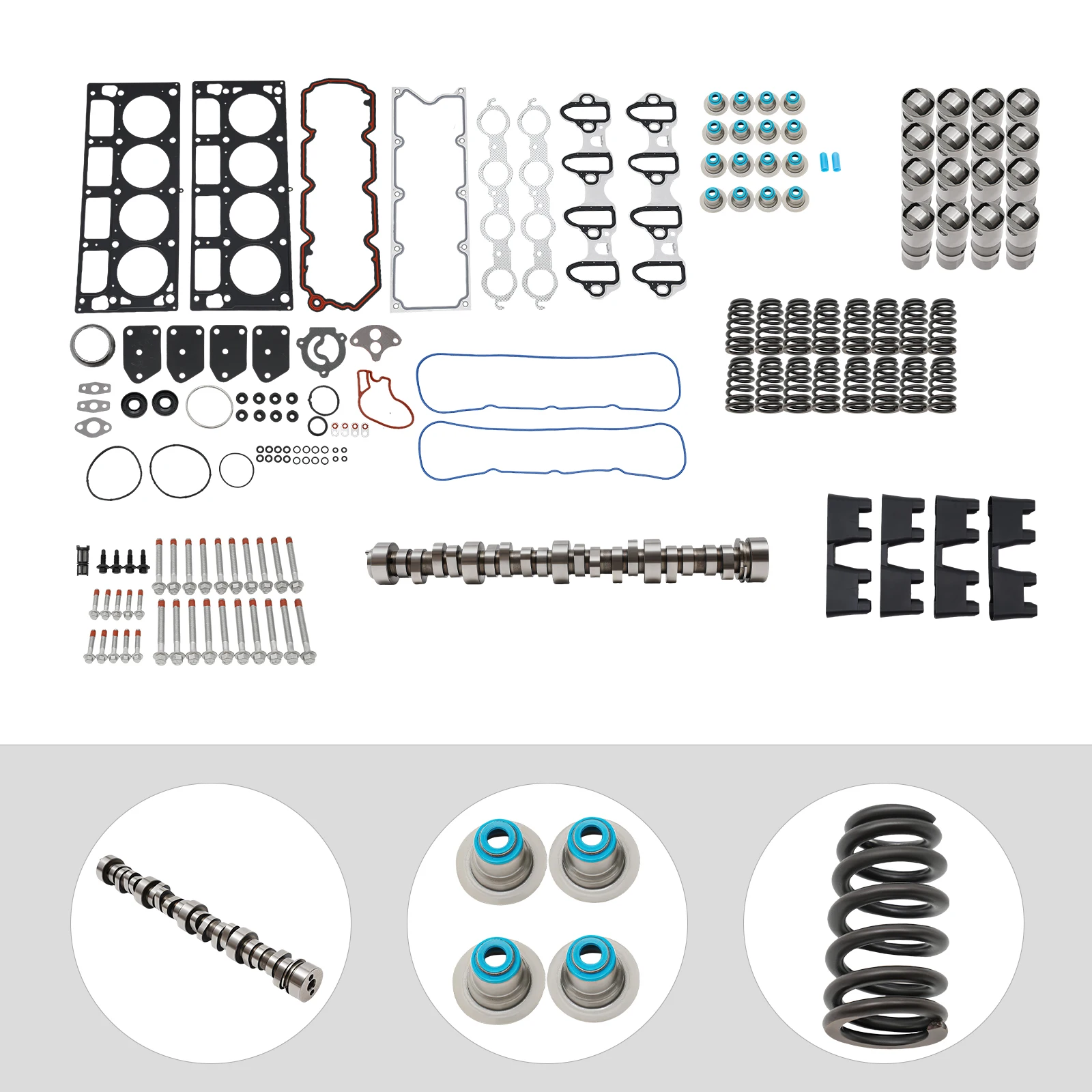 Stage 2 Cam Lifters Head Gasket Kit For Chevrolet GMC LS 5.3 5.7 .585