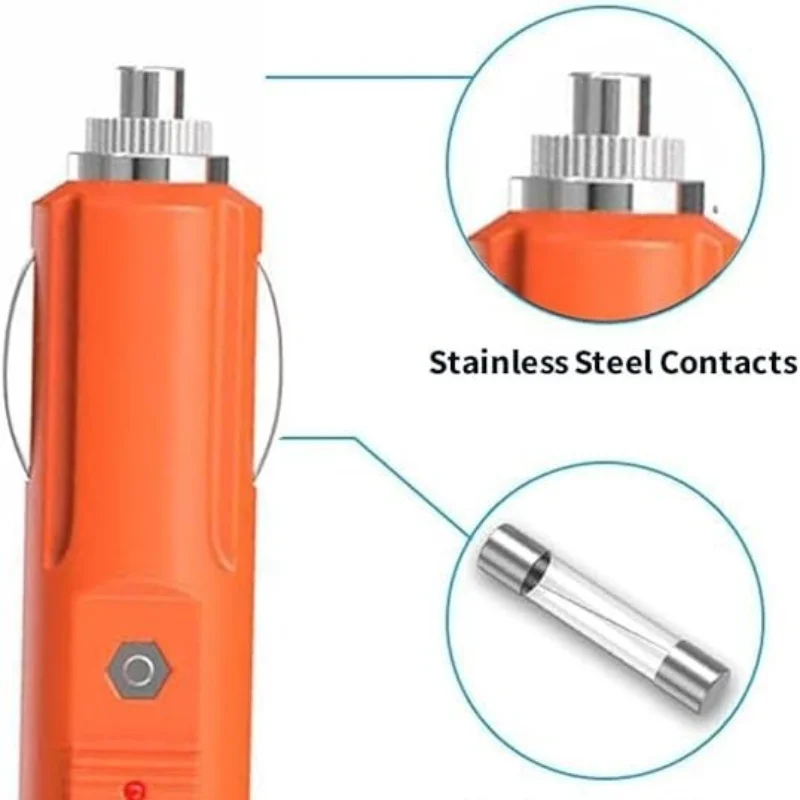 14AWG US Style Car Cigarette Lighter Plug to DC7909 DC8020 Power Cable Orange Outdoor Portable Energy Storage Connection Wire